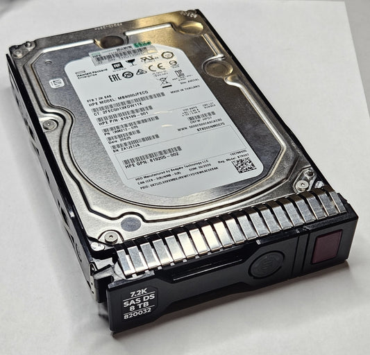 HP 8TB 7200RPM SAS 12Gbps Midline Hot Swap (512e) 3.5" Hard Drive 820032-0010