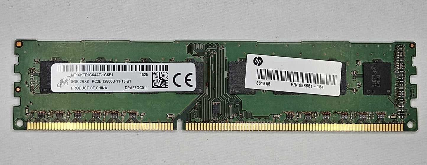 LOT OF 2 Micron 8GB PC3-12800 DDR3-1600MHz Desktop RAM MT16KTF1G64AZ-1G6E11