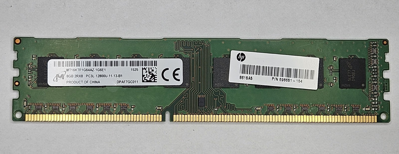 LOT OF 2 Micron 8GB PC3-12800 DDR3-1600MHz Desktop RAM MT16KTF1G64AZ-1G6E11
