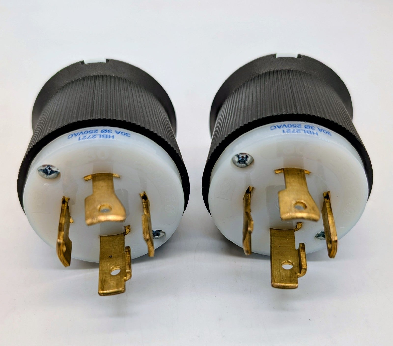 Lot of 2 Hubbell HBL2721 30A 3Ph 250V AC Twist-Lock INSULGRIP Black Nylon Plug1