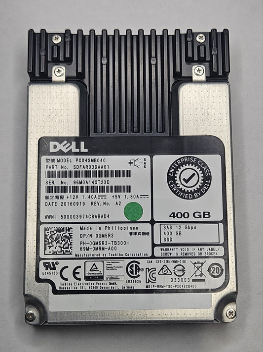 Dell PX04SMB040 400GB MLC SAS 12Gbps Mid Endurance 2.5" SSD GM5R30
