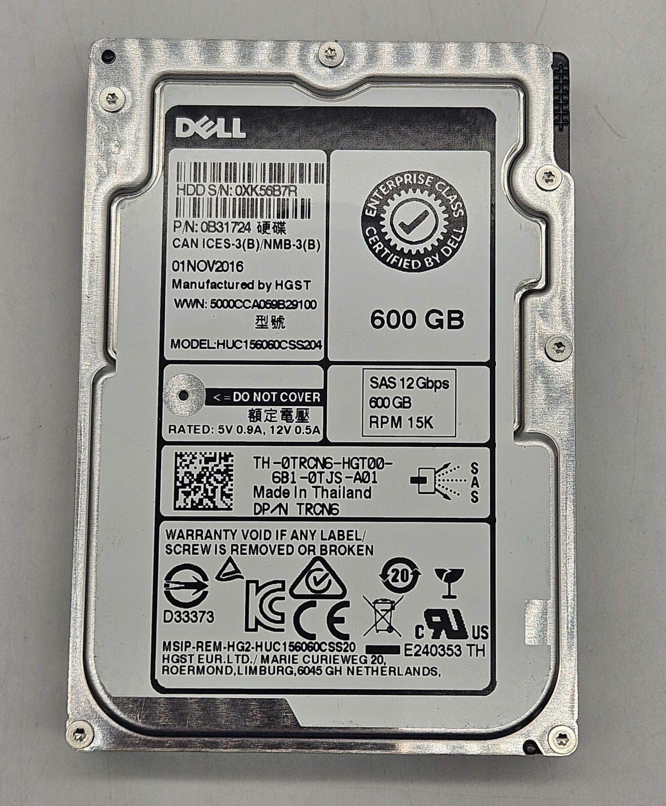LOT OF 2 Hitachi 600GB 15k RPM SAS 12Gbps 128MB 2.5" Hard Drive HUC156060CSS2041