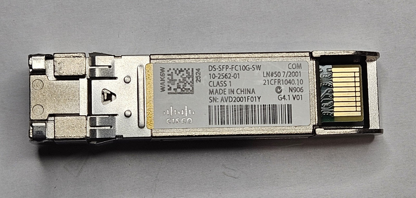 LOT OF 5 Cisco 10GBase-SR MMF 300m 850nm SFP+ Transceiver DS-SFP-FC10G-SW1
