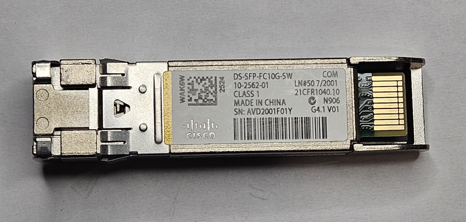 LOT OF 5 Cisco 10GBase-SR MMF 300m 850nm SFP+ Transceiver DS-SFP-FC10G-SW1