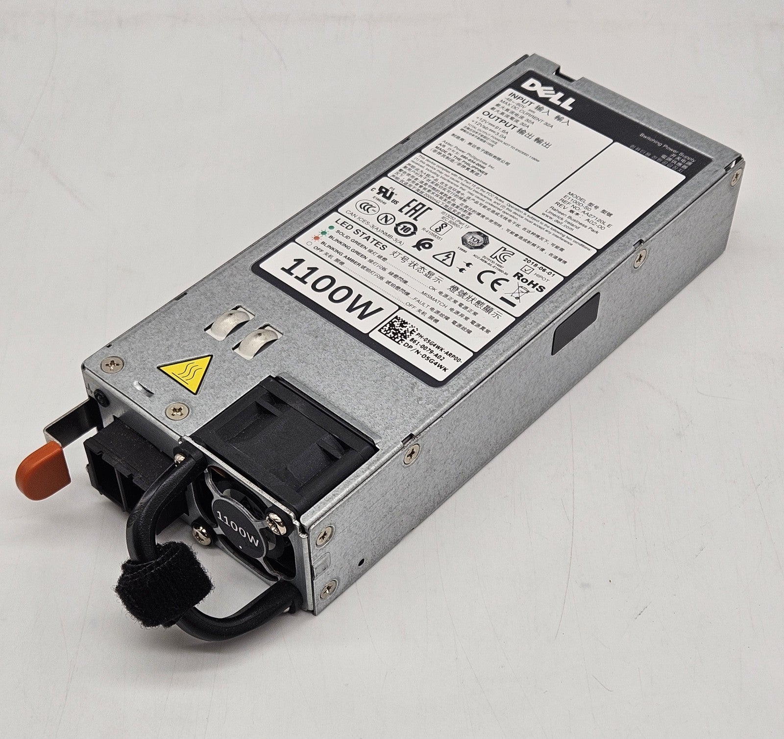 LOT OF 2 Dell 1100W 48-60V DC Power Supply PowerEdge R620/720/820 R720XD 5G4WK1