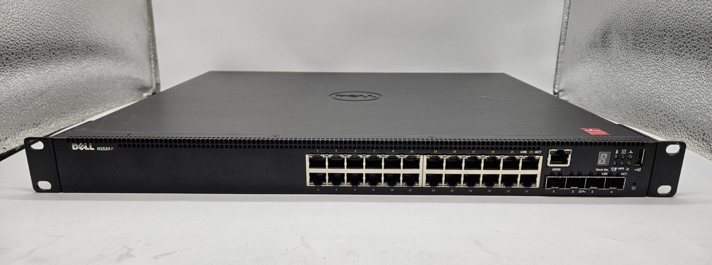 Dell 24-Port PoE+ Gigabit Ethernet 4-Port 10Gb SFP Layer 2 Network Switch N1524P1