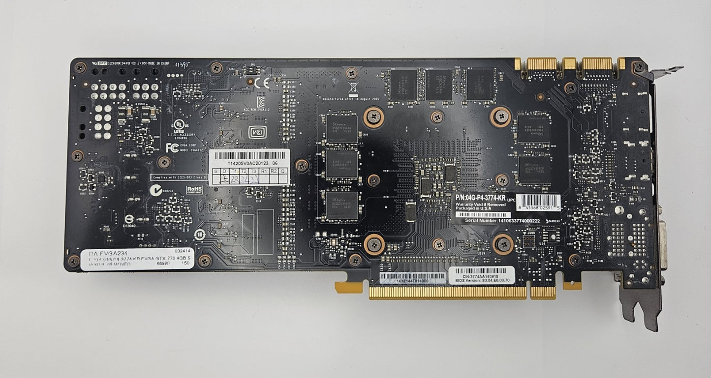 EVGA Geforce GTX 770 DUAL SC 4GB GDDR5 Video Graphics Card 04G-P4-3774-KR3