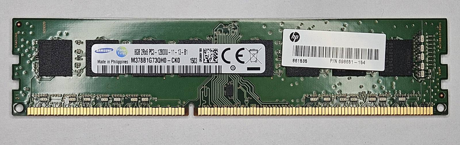 LOT OF 2 Samsung 8GB PC3-12800 DDR3-1600MHz Desktop Memory RAM M378B1G73QH0-CK01