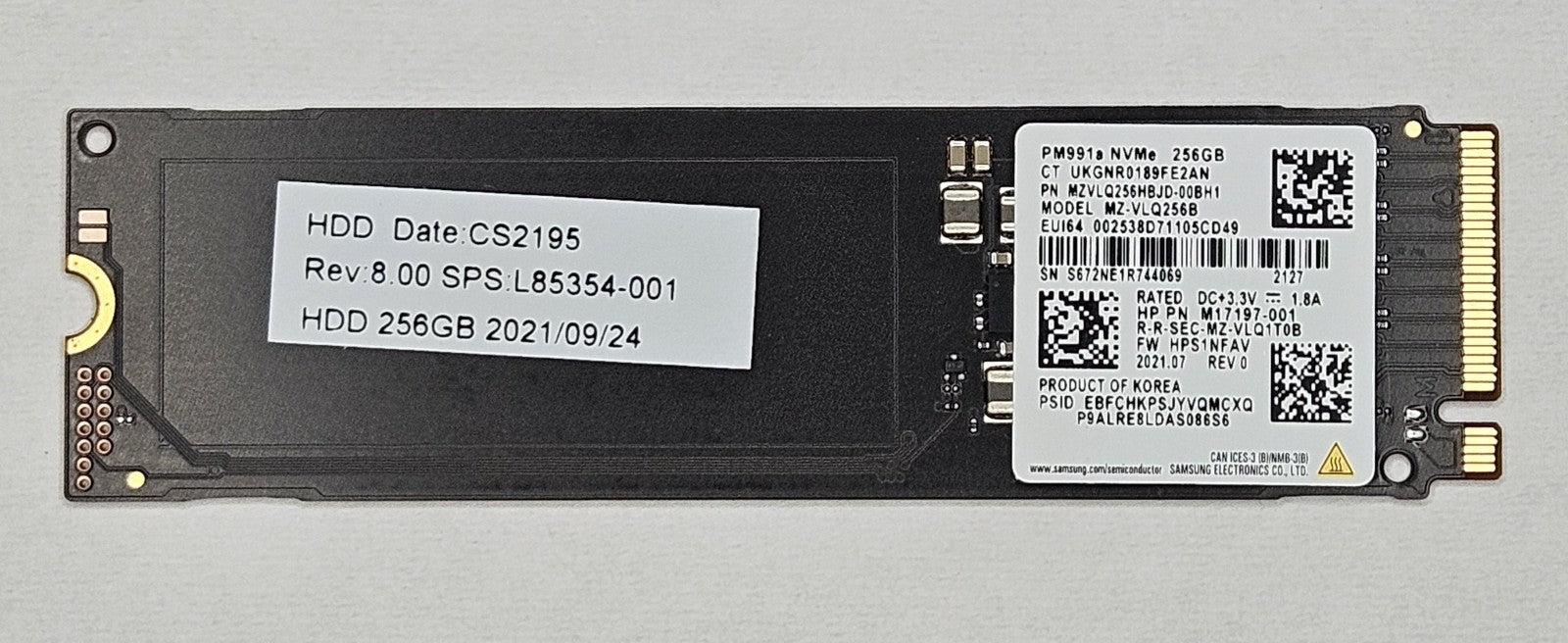 Samsung MZ-VLQ256B PM991A 256GB PCIe NVMe 3.0 x4 M.2 2280 SSD MZVLQ256HBJD  **0