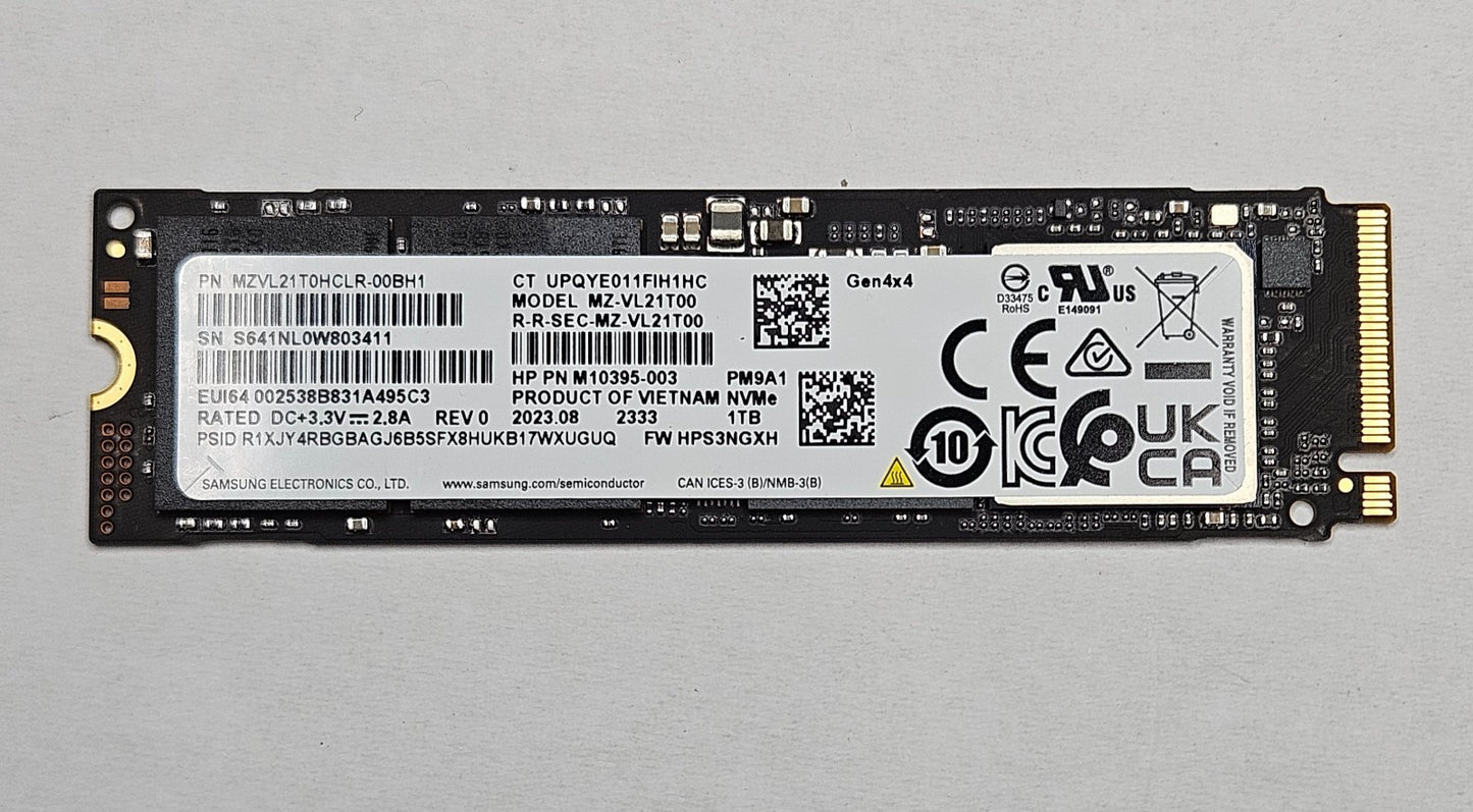 Samsung MZ-VL21T00 PM9A1 1TB TLC PCIe NVMe 4.0 x4 M.2 2280 SSD MZVL21T0HCLR0