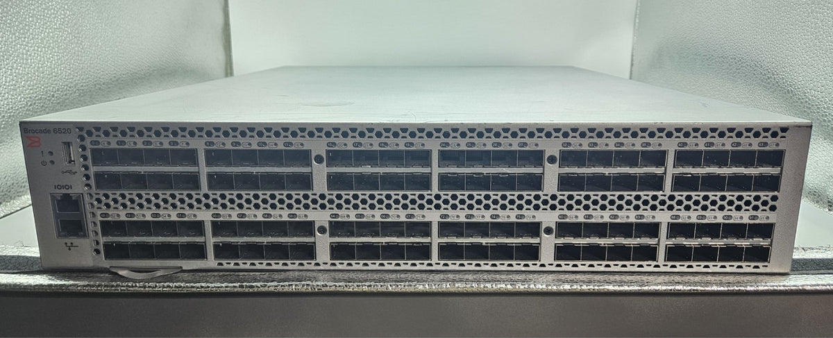 Brocade DS-6520 96-Port Active 16Gb SFP FC Network Switch w/Lic NA-6520-48-8G-R1