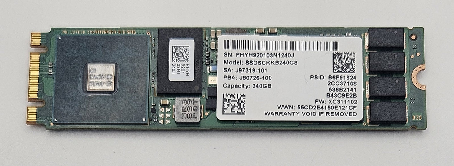Intel D3 S4510 240GB TLC SATA 6Gbps M.2 2280 SSD 100% SSDSCKKB240G81