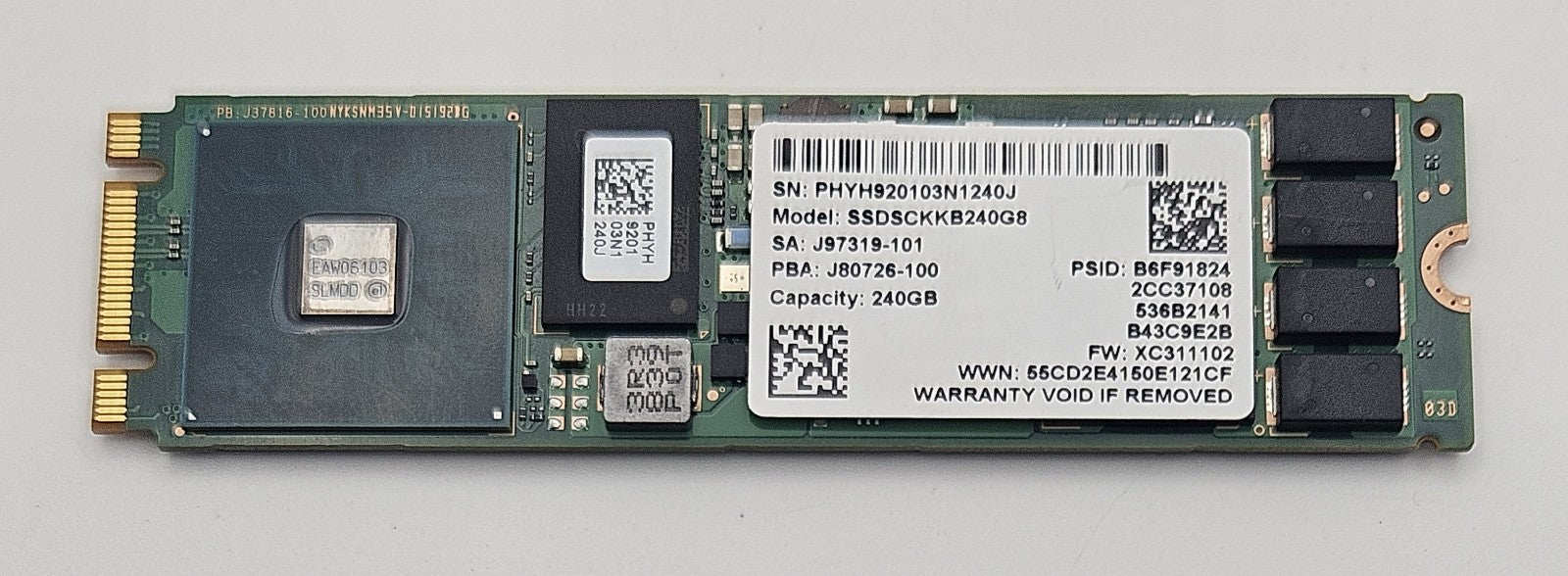 Intel D3 S4510 240GB TLC SATA 6Gbps M.2 2280 SSD 100% SSDSCKKB240G81