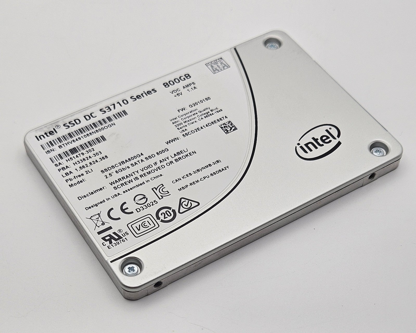 Intel DC S3710 800GB MLC SATA 6Gbps High Endurance 2.5" SSD SSDSC2BA800G40