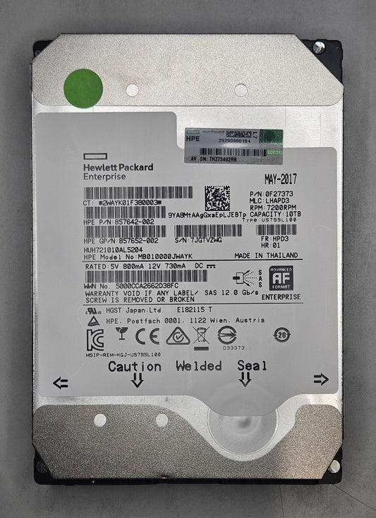Hitachi 10TB 7200RPM SAS 12Gbps Dual Port 3.5" Hard Drive MB010000JWAYK0