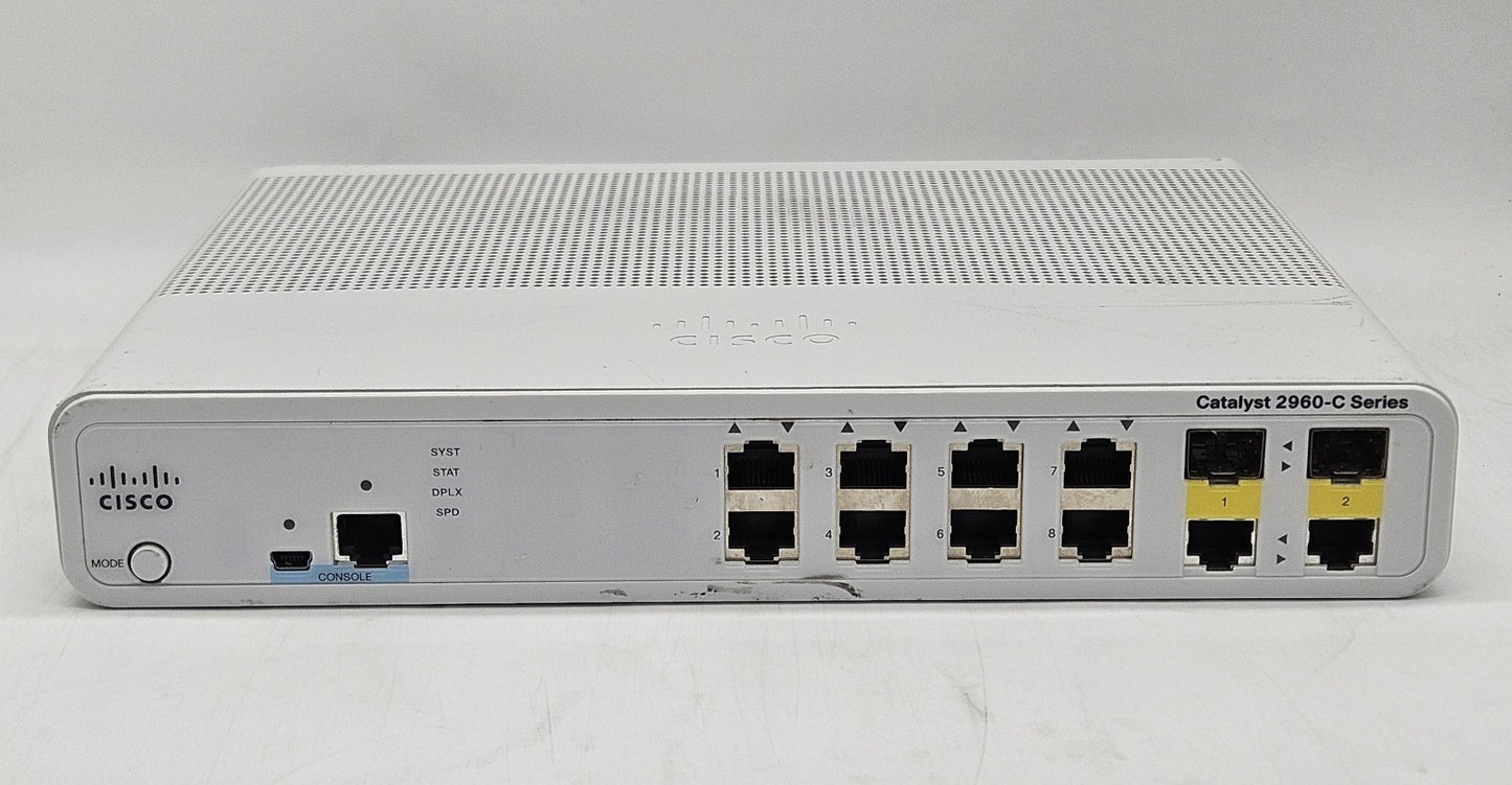 Cisco Catalyst 2960C 8-Port 10/100 2-Port DP SFP Network Switch WS-C2960C-8TC-L1