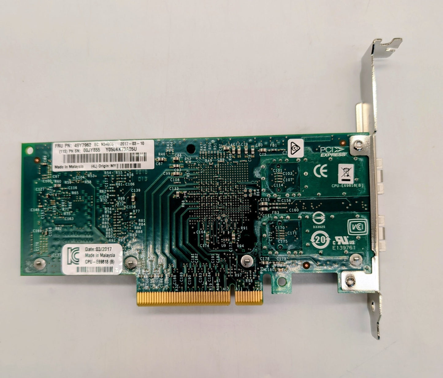 IBM 49Y7962 Intel X520-DA2 Dual Port 10gbe Controller1