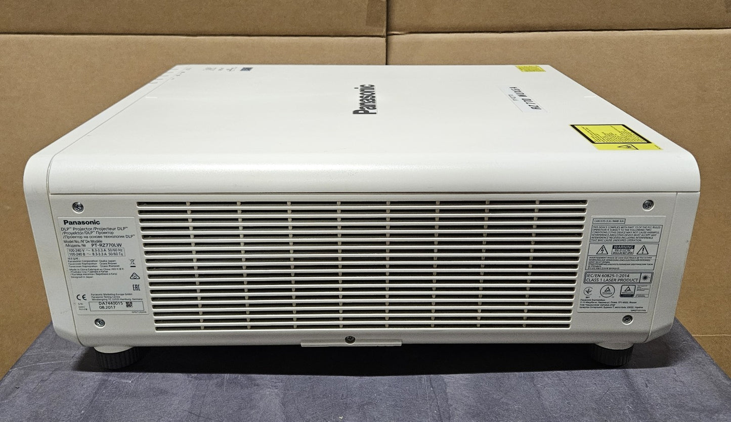 Panasonic Laser WUXGA DLP 7000 Lumens Projector 5291 Hours 5257 Lamp PT-RZ7704