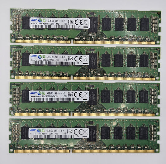 LOT OF 4 Samsung 4GB PC3-12800 DDR3-1600MHz ECC REG Server RAM M393B5273DH0-YK00