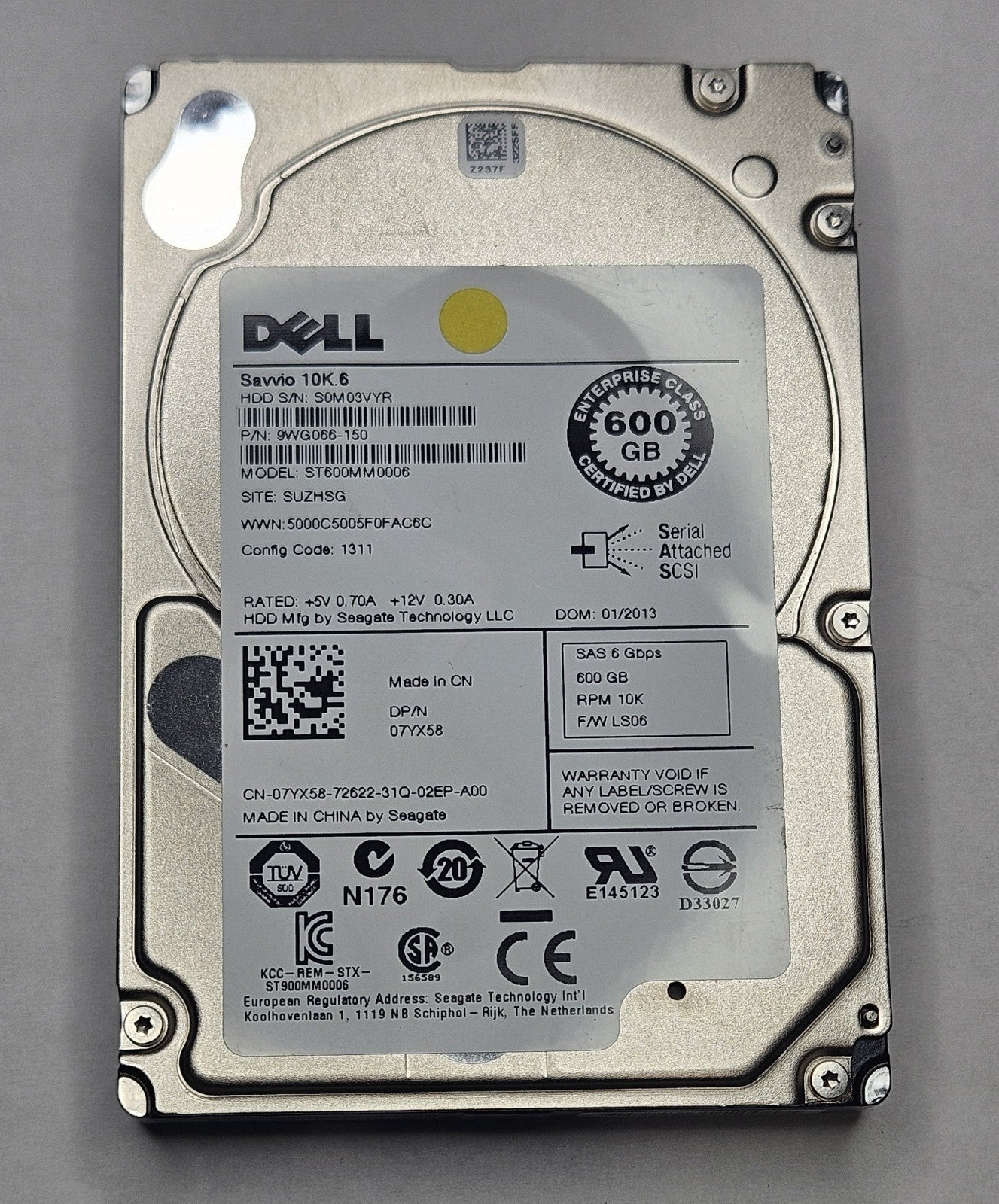 LOT OF 2 Seagate Savvio 600GB 10KRPM SAS 6Gbps 64MB 2.5" Hard Drive ST600MM00061