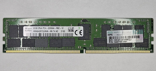 Hynix 32GB PC4-25600 DDR4-3200MHz ECC REG 288-Pin Server RAM HMA84GR7DJR4N-XN0