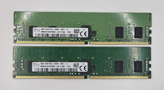 LOT OF 2 Hynix 4GB PC4-19200 DDR4-2400T ECC REG Server RAM HMA451R7AFR8N-UH0