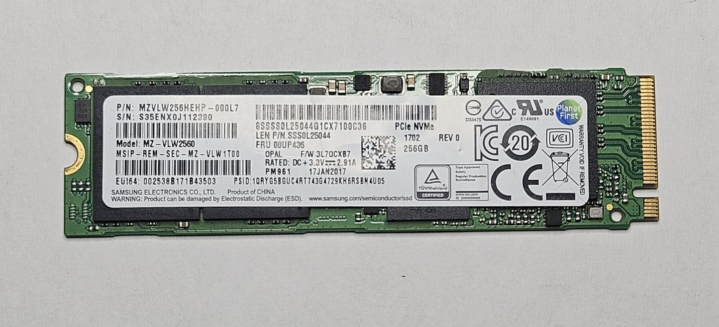 Samsung MZ-VLW2560 256GB TLC PCI Express 3.0 x4 NVMe M.2 2280 SSD MZVLW256HEHP0