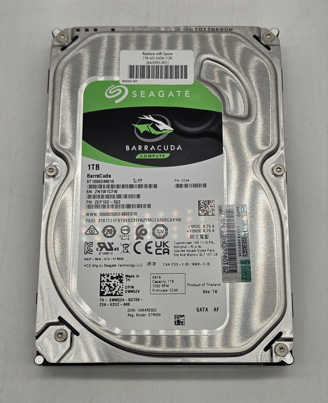 Seagate Barracuda 1TB 7200RPM SATA 6Gbps 64MB Cache 3.5" Hard Drive ST1000DM0101