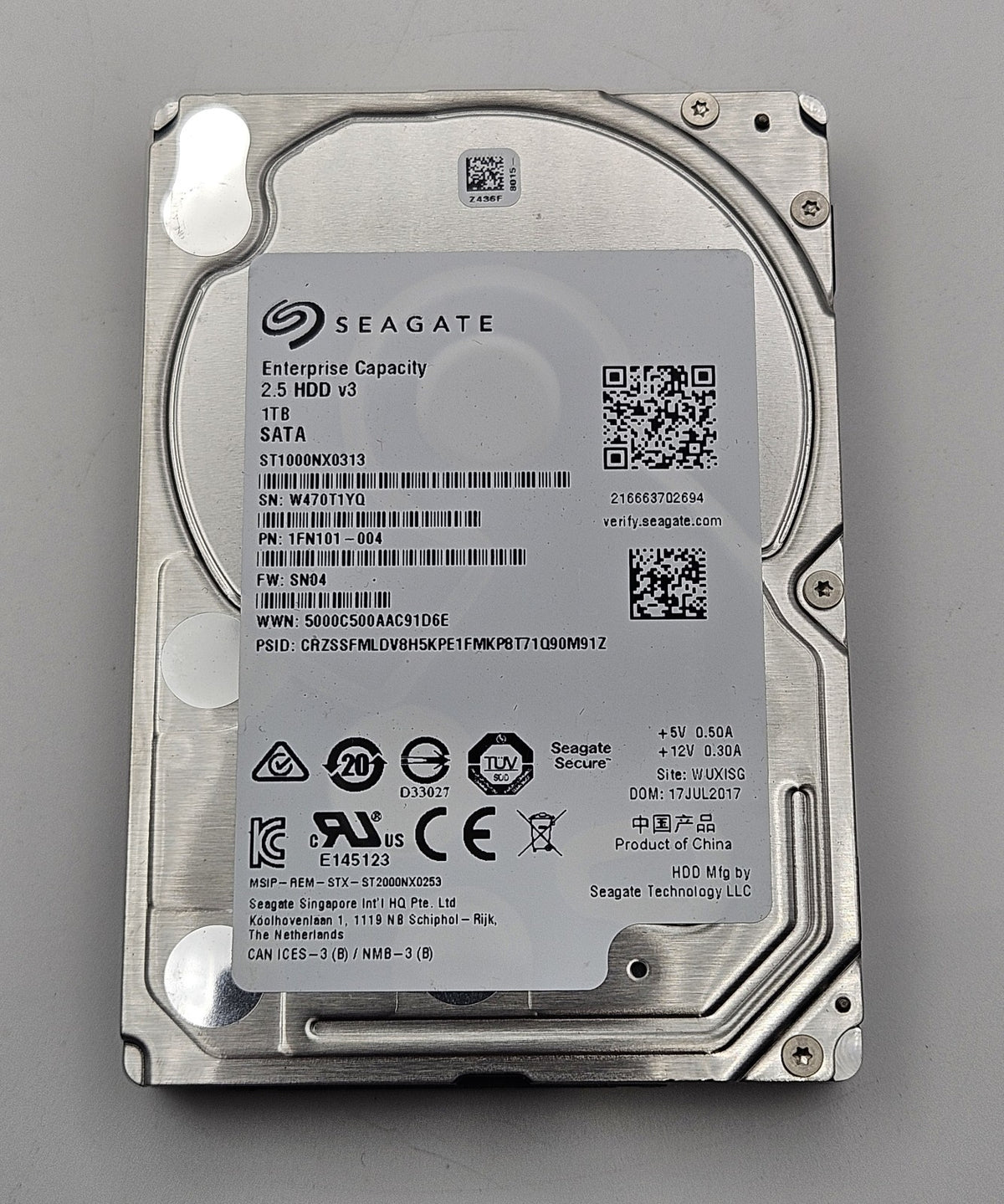 Seagate 1TB 7200RPM SATA 6Gbps 128MB Cache (512e) 2.5" Hard Drive ST1000NX03131