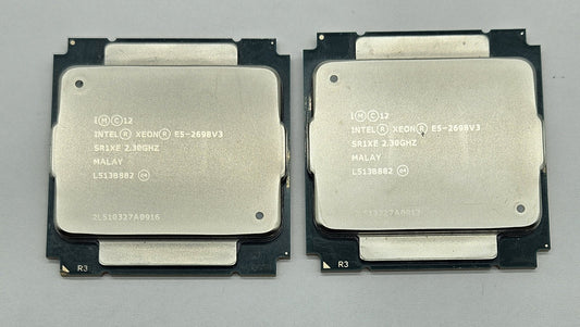 LOT OF 2 Intel Xeon E5-2698 v3 2.3GHz 40MB LGA2011-3 16-Core CPU Processor SR1XE0