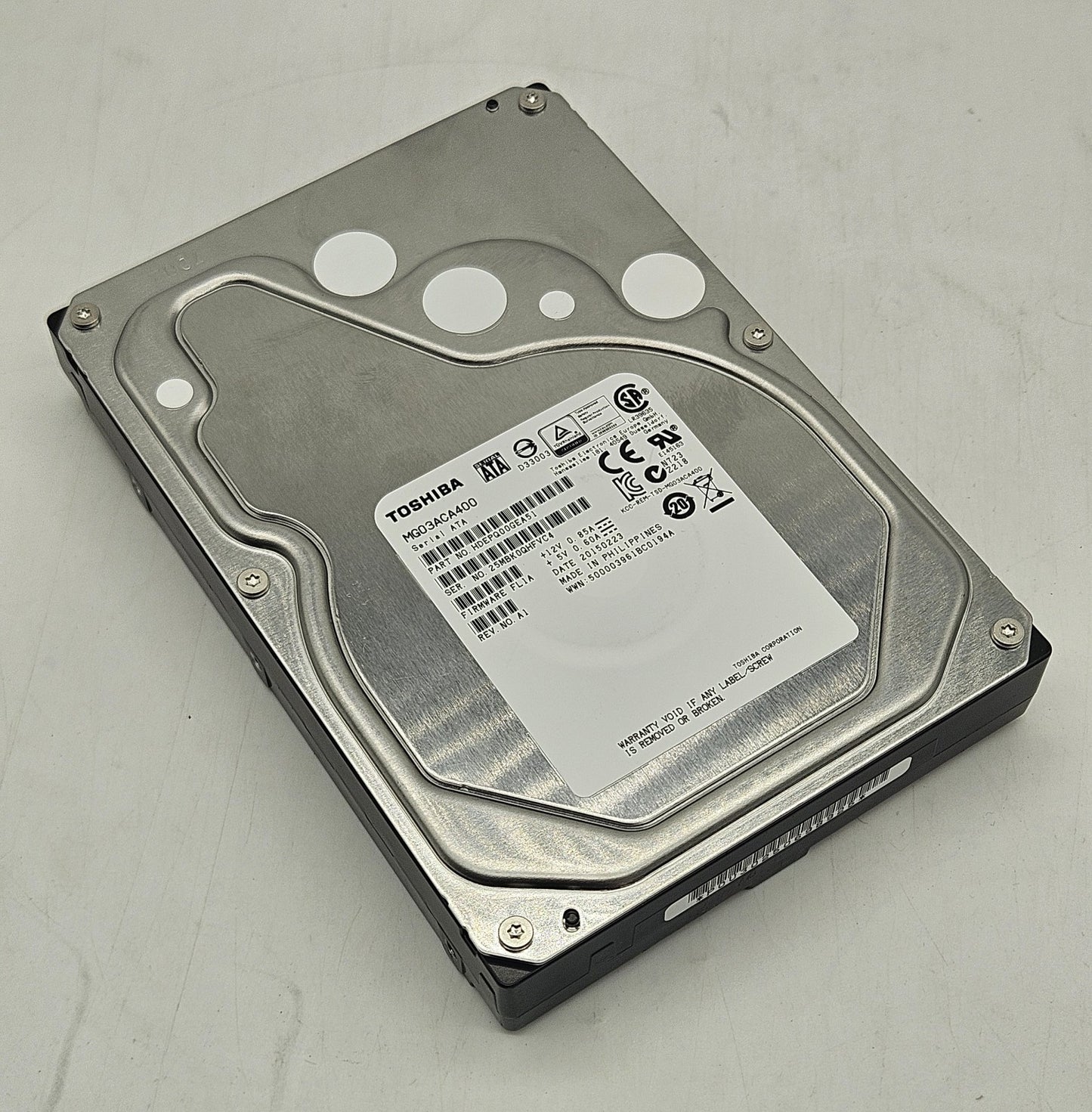 Toshiba 4TB 7200RPM SATA 6Gbps 64MB Cache (512n) 3.5" Hard Drive MG03ACA4000