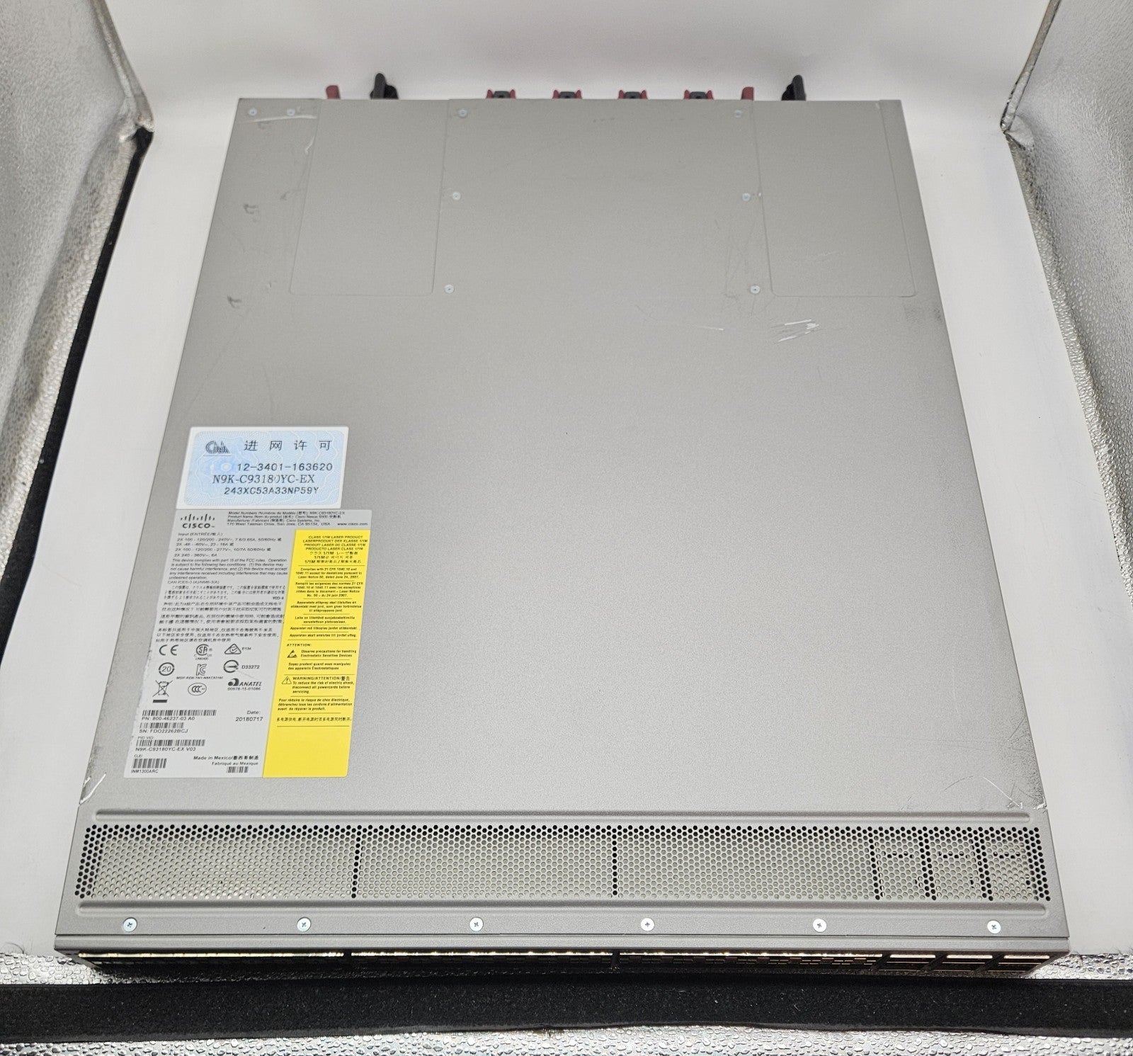 Cisco Nexus 48-Port 10/25GB SFP+ & 6-QSFP+ Network Switch (Red) N9K-C93180YC-EX2