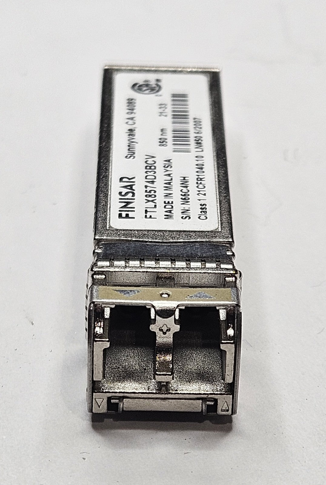 LOT OF 4 Finisar 10GB-SR MMF 300m 850nm Duplex LC SFP+ Transceiver FTLX8574D3BCV3