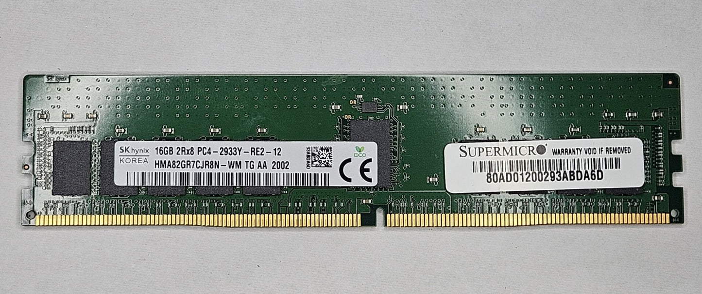 Hynix 16GB PC4-23400 DDR4-2933MHz ECC REG 288-Pin Server RAM HMA82GR7CJR8N-WM0
