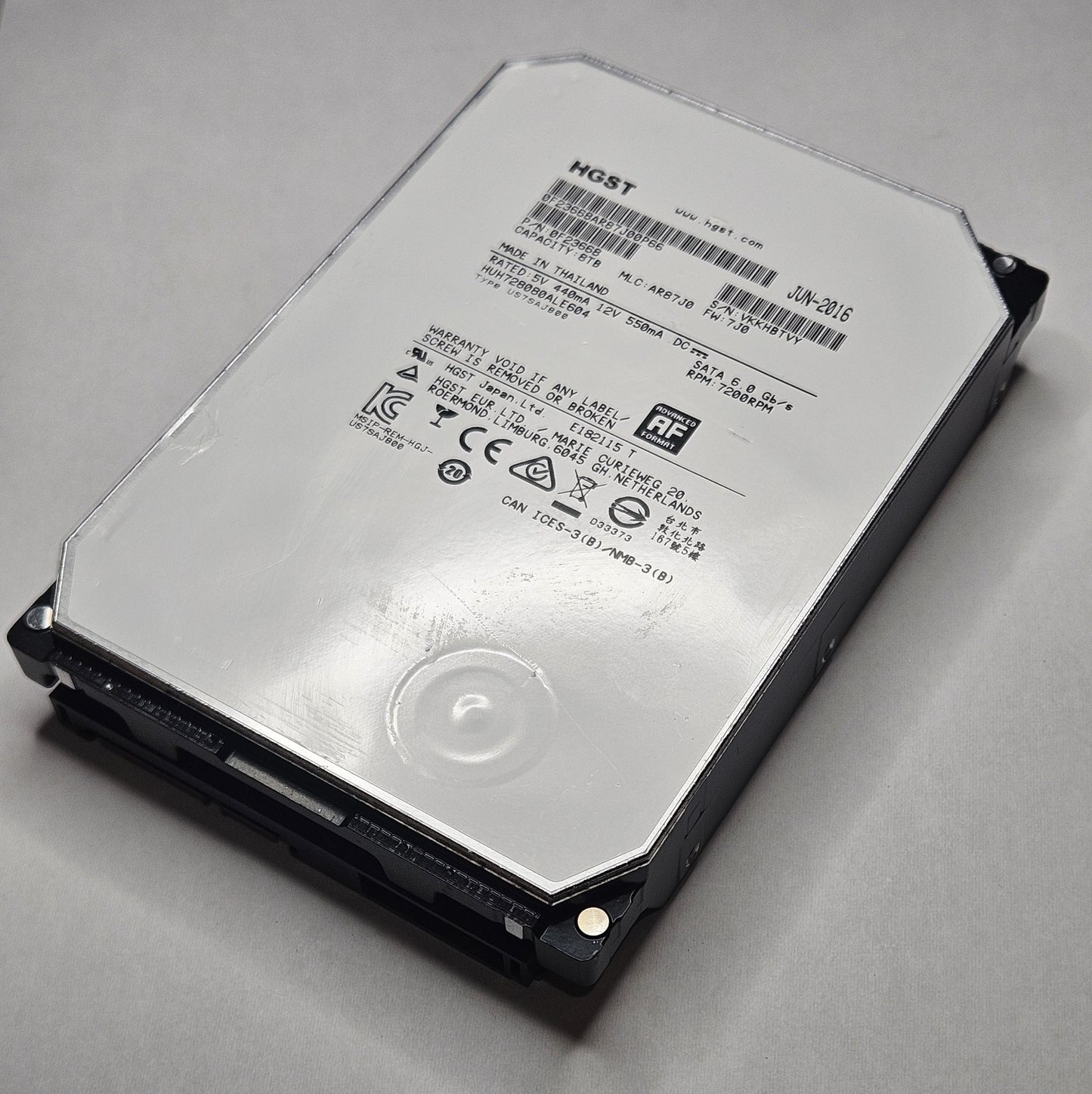 Hitachi He8 8TB 7200RPM SATA 6Gbps 128MB (512e) 3.5" Hard Drive HUH728080ALE6040