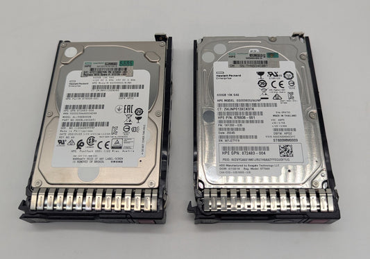 LOT OF 2 HP 600GB 2.5" 10K SAS Hard Drive 872736-0010
