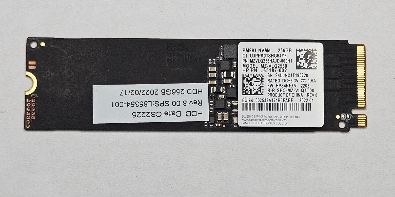 Samsung MZ-VLQ2560 PM991 256GB TLC PCIe 3.0 x4 NVMe 2280 SSD MZVLQ256HAJD0