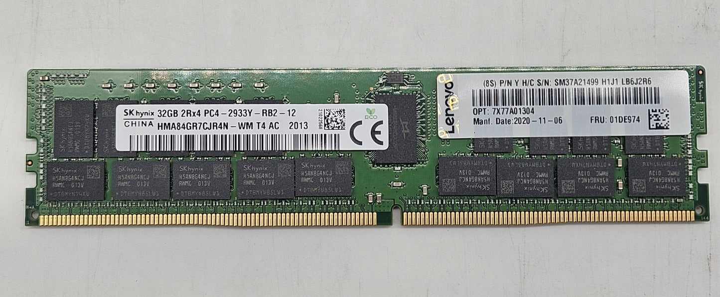 Hynix 32GB PC4-23400 DDR4-2933MHz REG ECC 288-Pin Server RAM HMA84GR7CJR4N-WM0