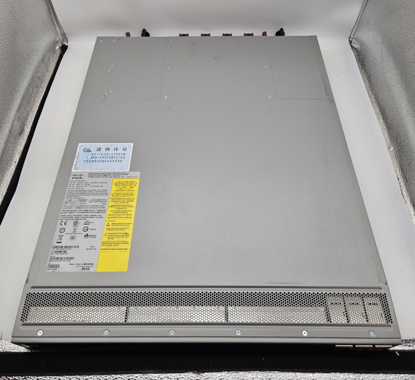 Cisco Nexus 48-Port 10GbE & 6-QSFP28 Network Switch N9K-C93108TC-EX (RED)2