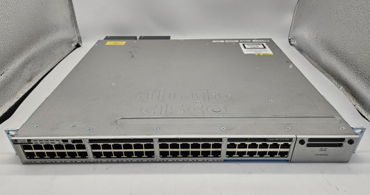 Cisco 3850 48-Port GbE (12-10GbE) Network Switch w/ 2x PSU WS-C3850-12X48U-L0