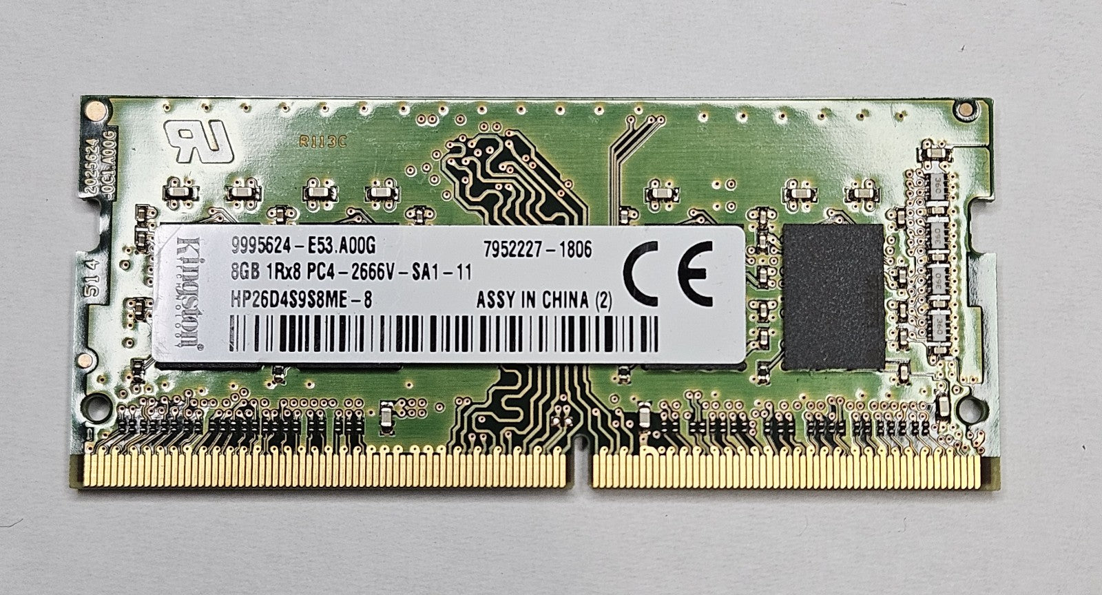 LOT OF 2 Kingston 8GB PC4-21300 DDR4-2666MHz SoDimm Laptop Memory HP26D4S9S8ME-81