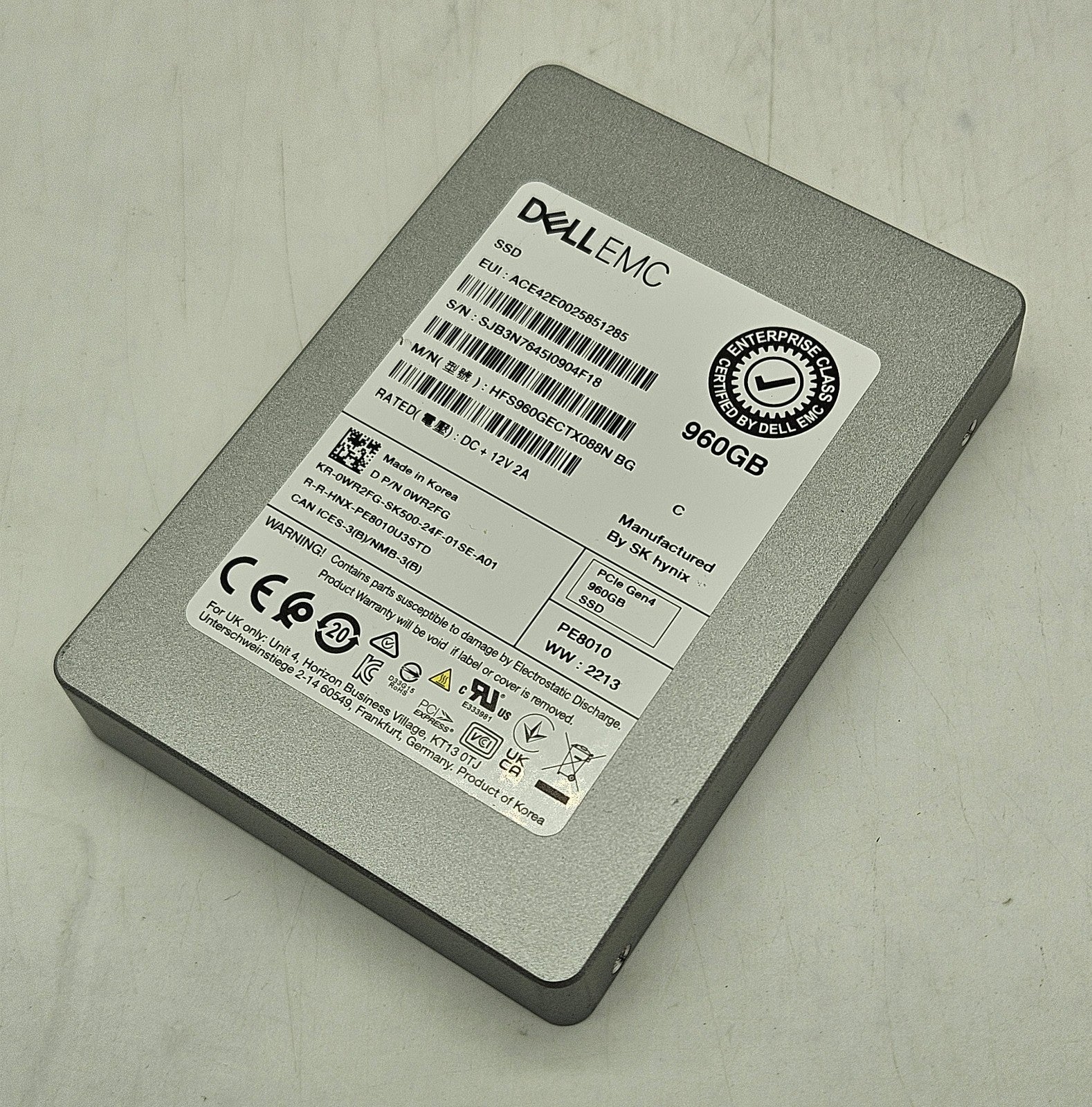 HYNIX PE8010 960GB Read Intensive PCI-E 4 x4 U.2 NVMe 2.5" SSD HFS960GECTX088N0