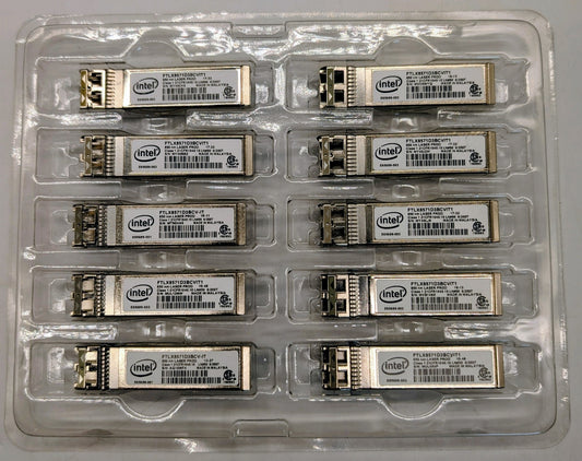 LOT OF 10 INTEL FTLX8571D3BCV-IT 10G 850 NM multi-mode SFP 10G 300m SR0
