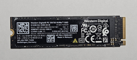 Western Digital SN730 512GB TLC PCIe-3 x4 NVMe M.2 2280 SSD SDBPNTY-512G0