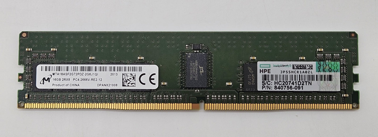 Micron 16GB PC4-21300 DDR4-2666MHz REG ECC Server Memory MTA18ASF2G72PDZ-2G6J10
