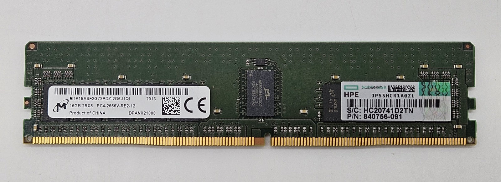 Micron 16GB PC4-21300 DDR4-2666MHz REG ECC Server Memory MTA18ASF2G72PDZ-2G6J10
