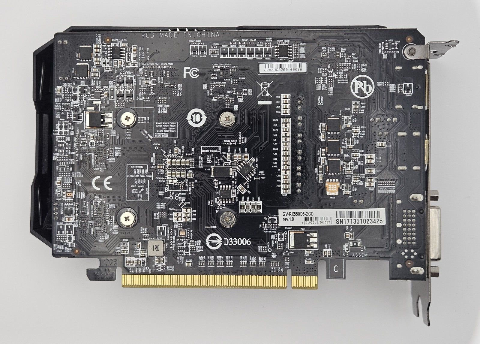 Gigabyte Radeon RX 550 2GB GDDR5 PCI-E 3.0 x16 Video Graphics Card GV-RX550D5-2G3