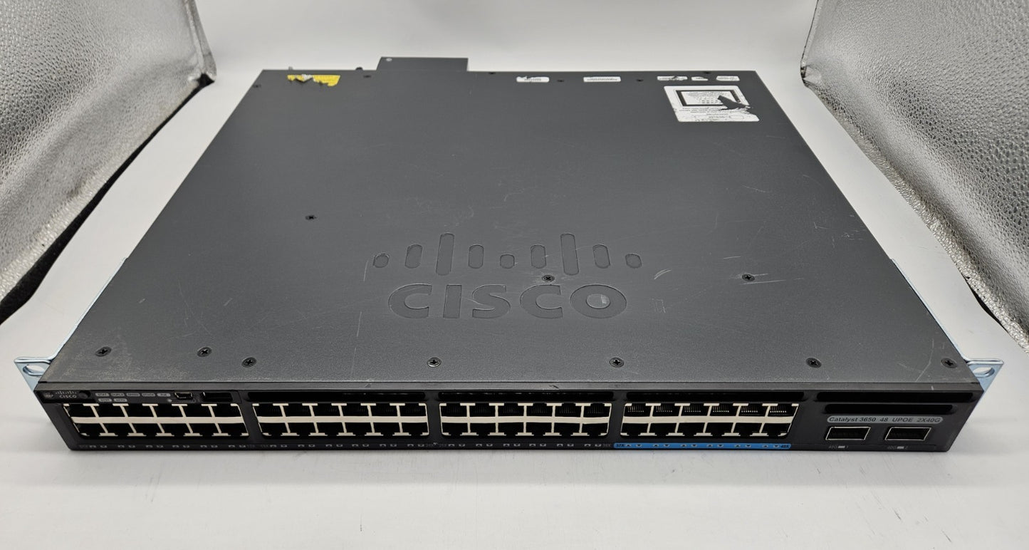 Cisco 3650 48-Port UPoE GbE (12-10GbE) 2-QSFP Network Switch WS-C3650-12X48UZ-E0