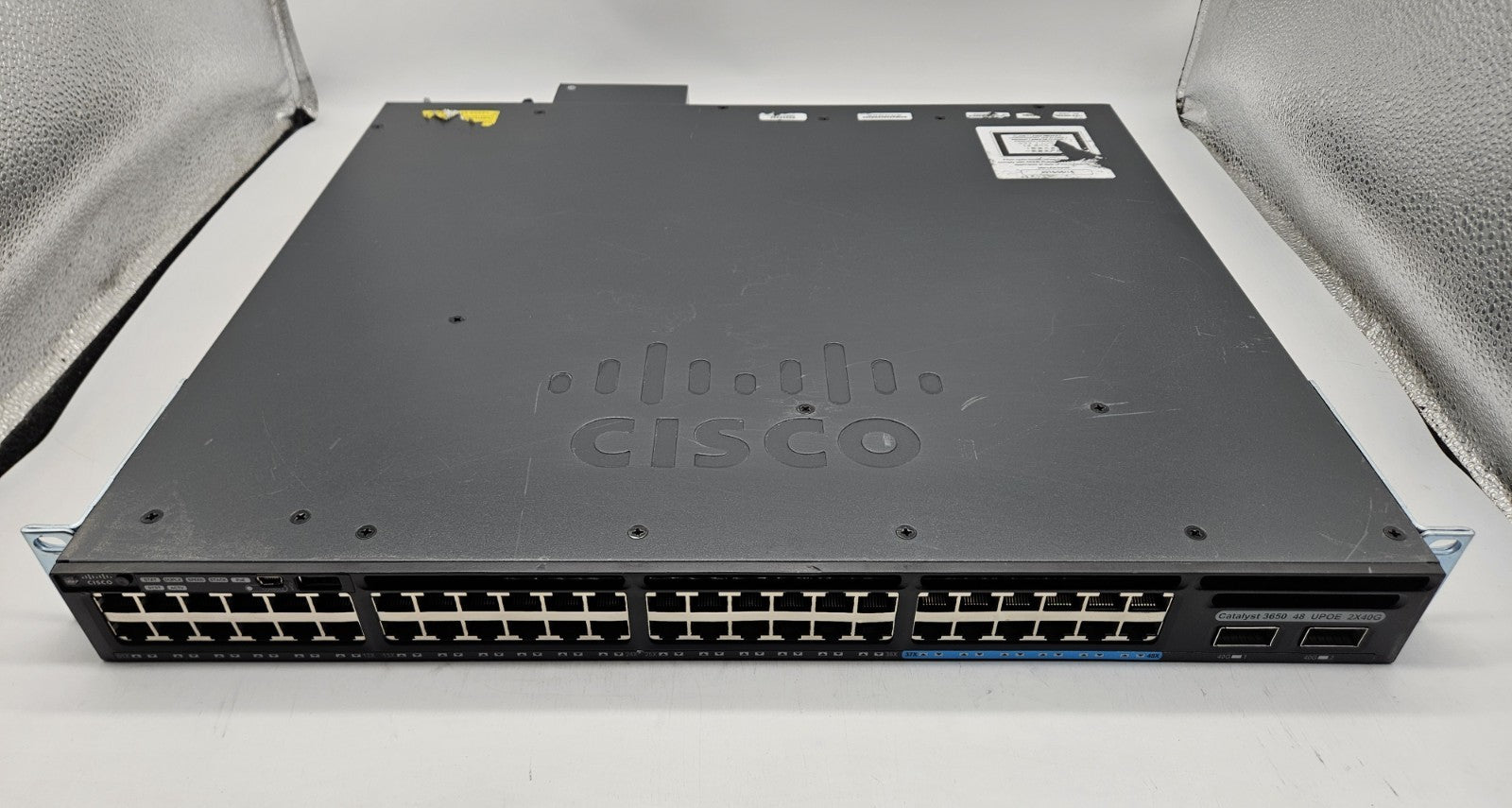Cisco 3650 48-Port UPoE GbE (12-10GbE) 2-QSFP Network Switch WS-C3650-12X48UZ-E0