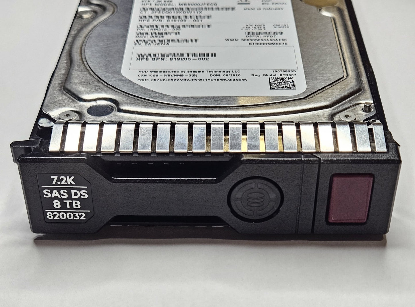 HP 8TB 7200RPM SAS 12Gbps Midline Hot Swap (512e) 3.5" Hard Drive 820032-0012